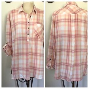 Sonoma cotton/rayon plaid shirt/tunic